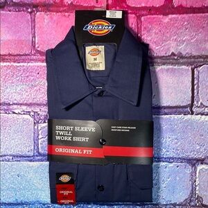 Dickies Men's Navy Short Sleeve Work Shirt Medium